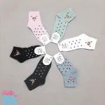 جوراب بچگانه ساق کوتاه طرح تدی خال خالی