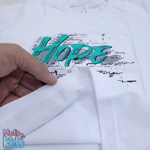 تیشرت بچگانه زیر کتی سفید طرح hope