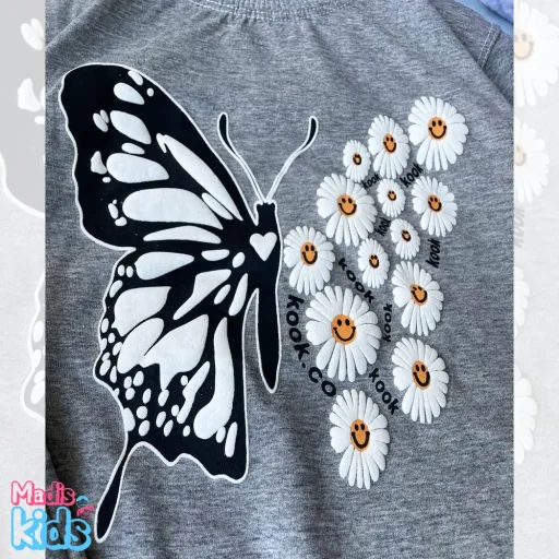 ست تیشرت شلوار دخترانه طرح بابونه